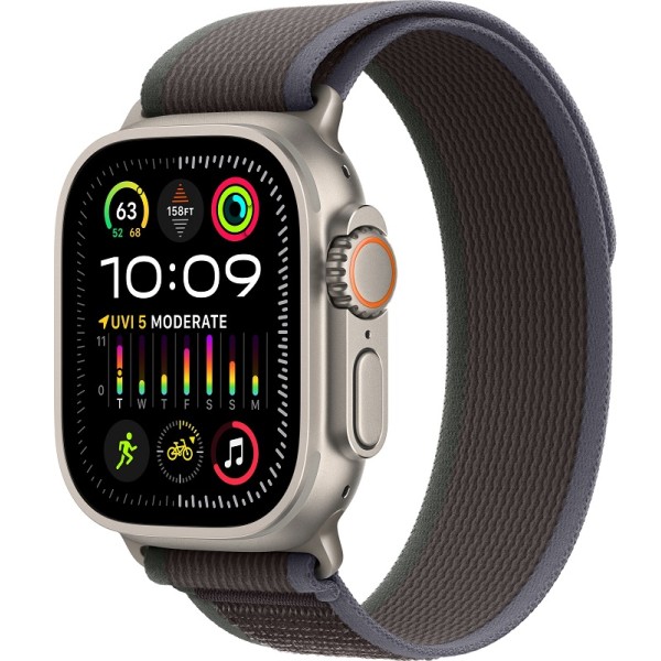 Apple Watch Ultra 2 (2023) 49mm Titanium Case ремешок Blue Black Trail