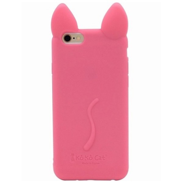 Чехол розового цвета с ушками