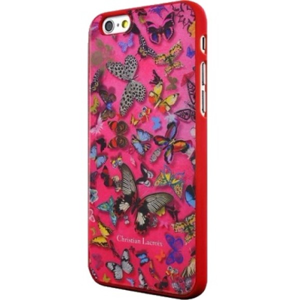 Пластиковый чехол розового цвета с изображением бабочек