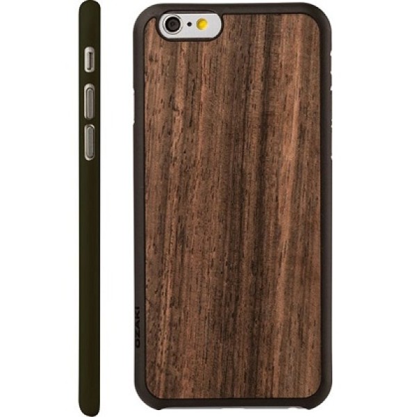 Пластиковый чехол с деревянной отделкой и чёрной рамкой