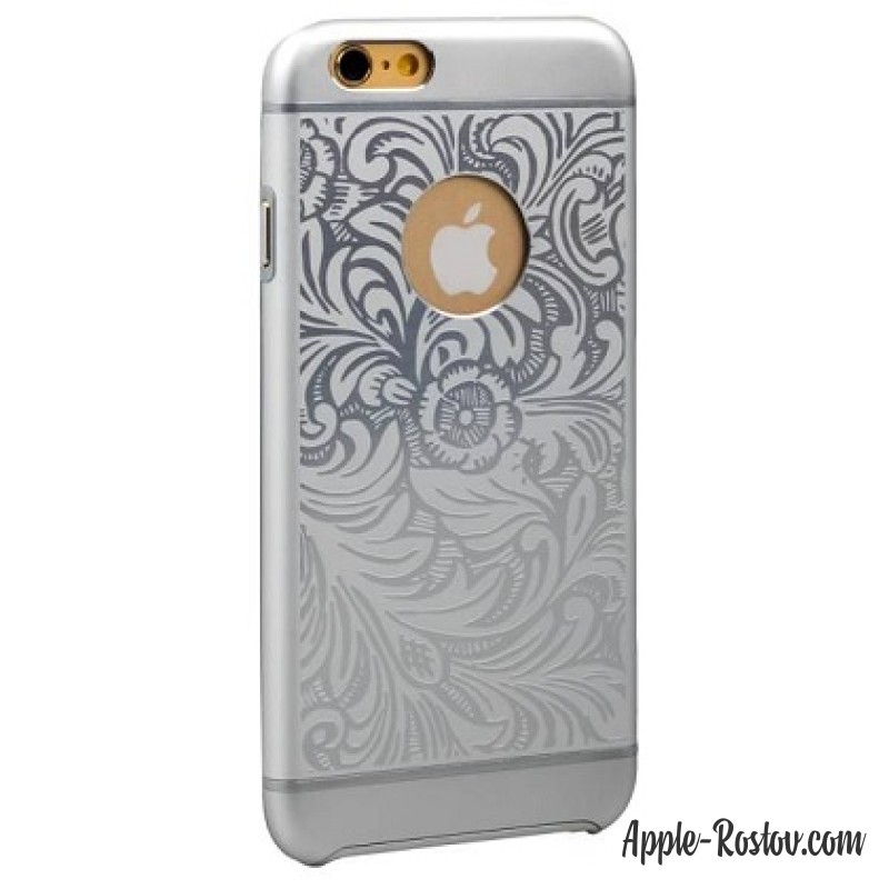 Пластиковый чехол серого цвета с узором
