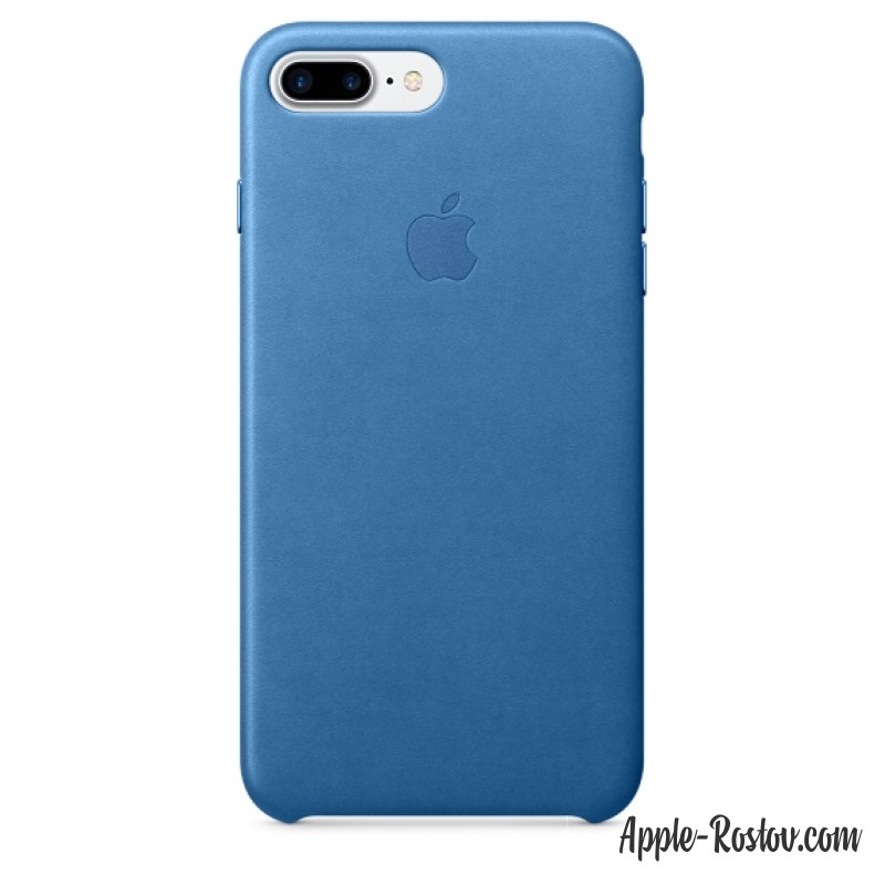 Кожаный чехол для iPhone 8Plus/7 Plus цвета "синее море"