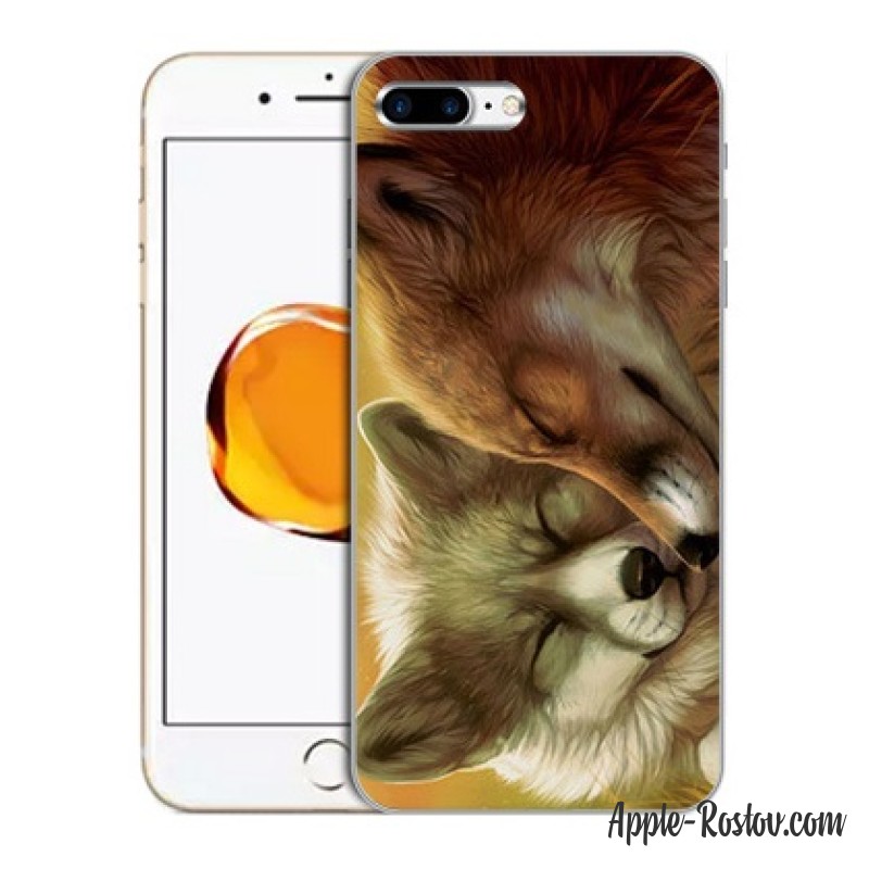 Силиконовый чехол с принтом "Лисы"