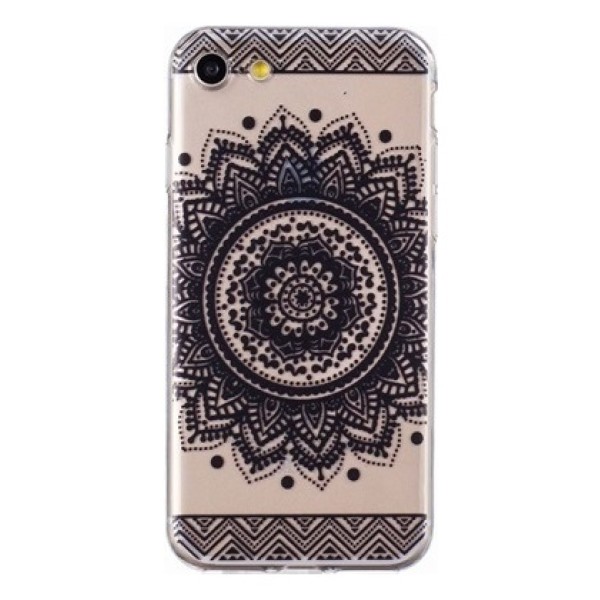 Прозрачный чехол с чёрным узором 3