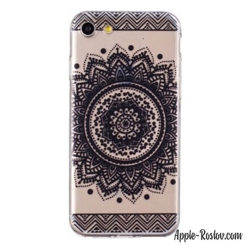 Прозрачный чехол с чёрным узором 3
