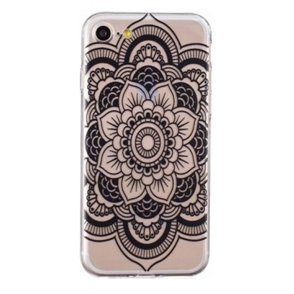 Прозрачный чехол с чёрным узором 4