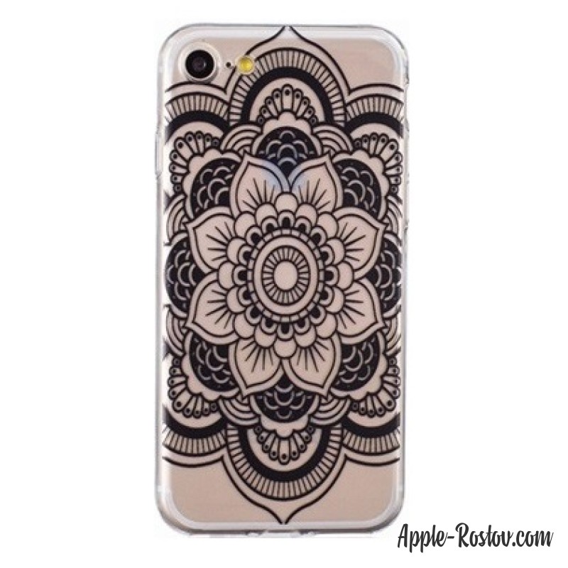 Прозрачный чехол с чёрным узором 4