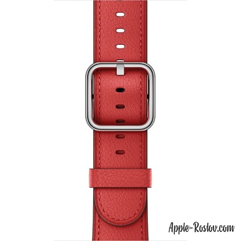 Ремешок красного цвета с классической пряжкой (для корпуса 42 мм)