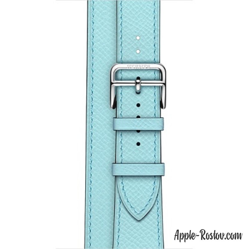 Ремешок Double Tour из кожи Epsom цвета Bleu Zéphyr (для корпуса 38 мм), размер Regular (стандартный)