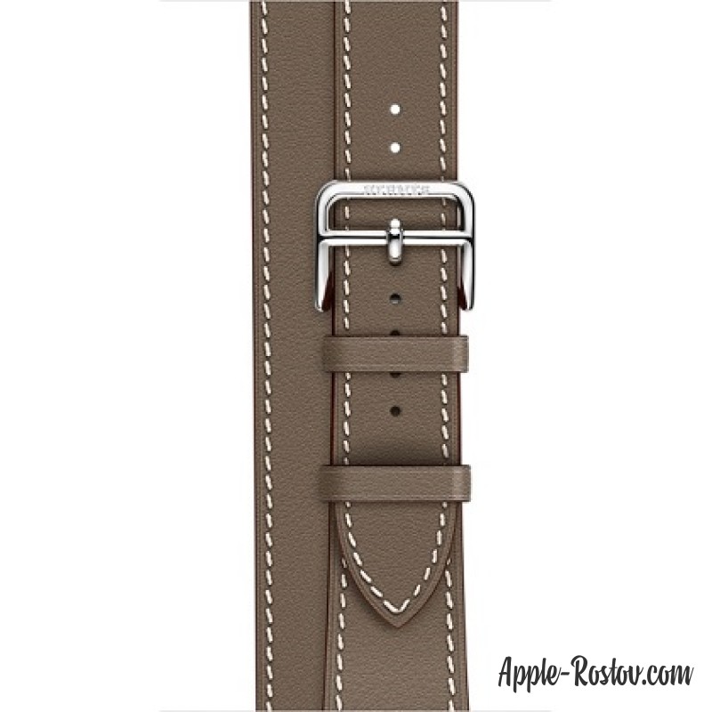 Ремешок Double Tour из кожи Swift цвета Étoupe (для корпуса 38 мм), размер Regular (стандартный)
