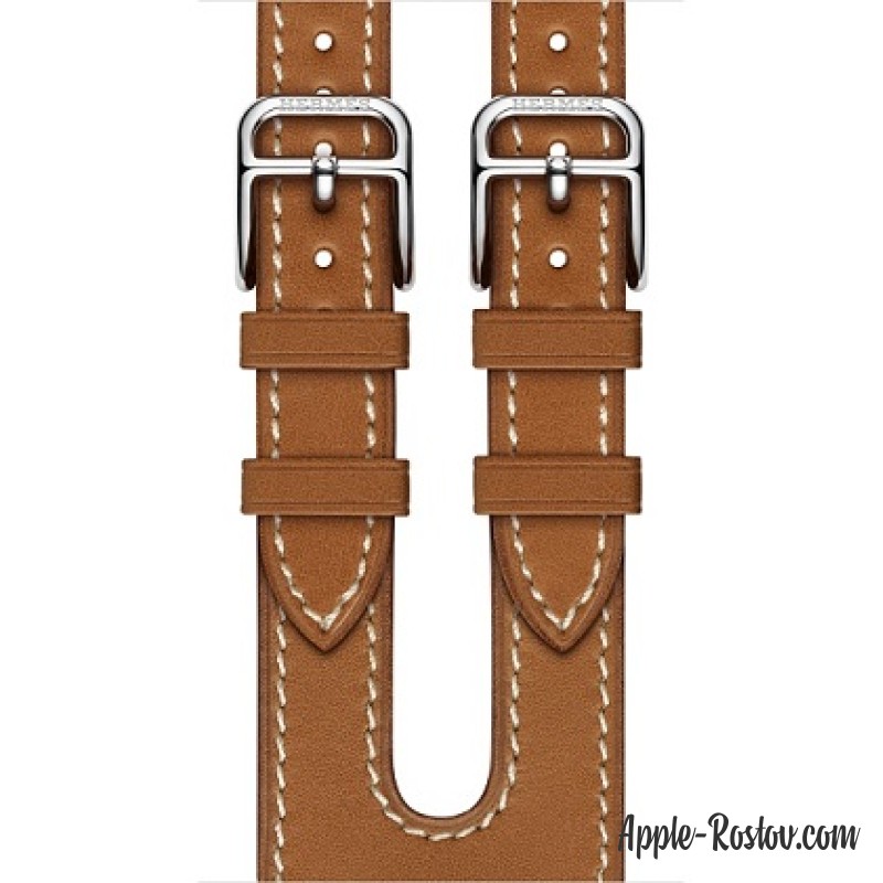 Ремешок Manchette из кожи Barénia цвета Fauve с двойной пряжкой (для корпуса 38 мм)