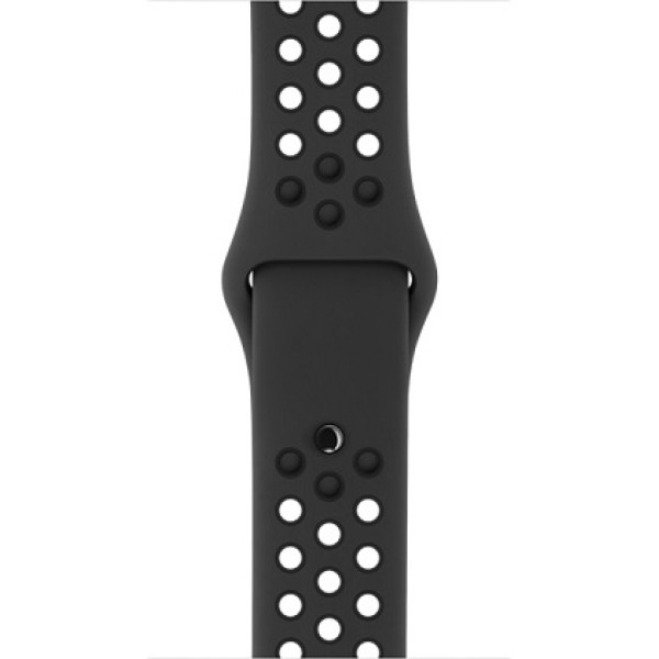 Спортивный ремешок Nike цвета "антрацитовый/чёрный" (для корпуса 42 мм), размеры S/M и M/L