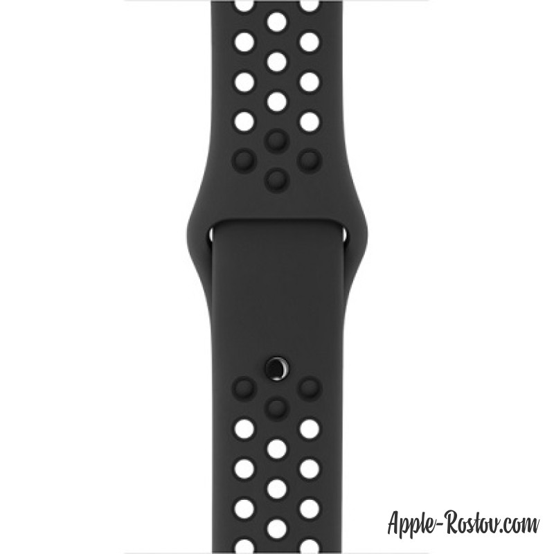 Спортивный ремешок Nike цвета "антрацитовый/чёрный" (для корпуса 42 мм), размеры S/M и M/L