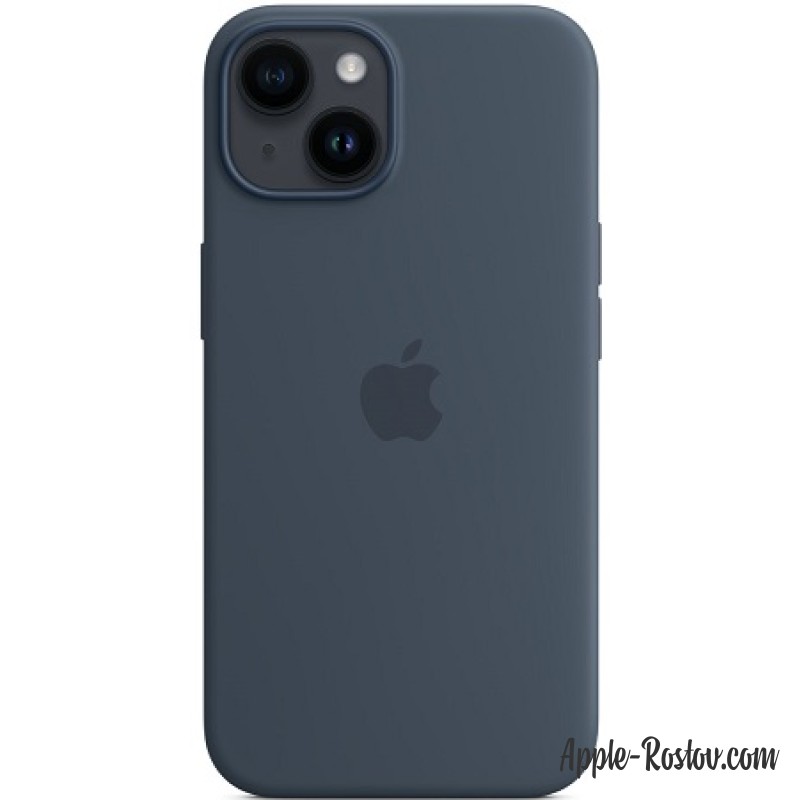 Silicone case iPhone 14 MagSafe Blue