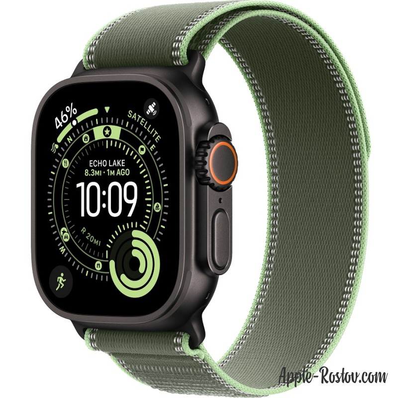 Apple Watch Ultra 3 (2025) 49mm Black Titanium Case ремешок Green Neon Trail