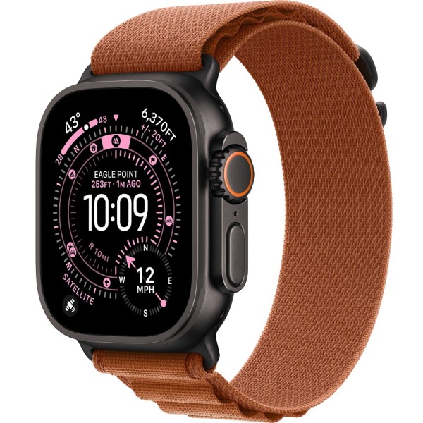 Apple Watch Ultra 3 (2025) 49mm Black Titanium Case ремешок Terra Cotta Alpine loop