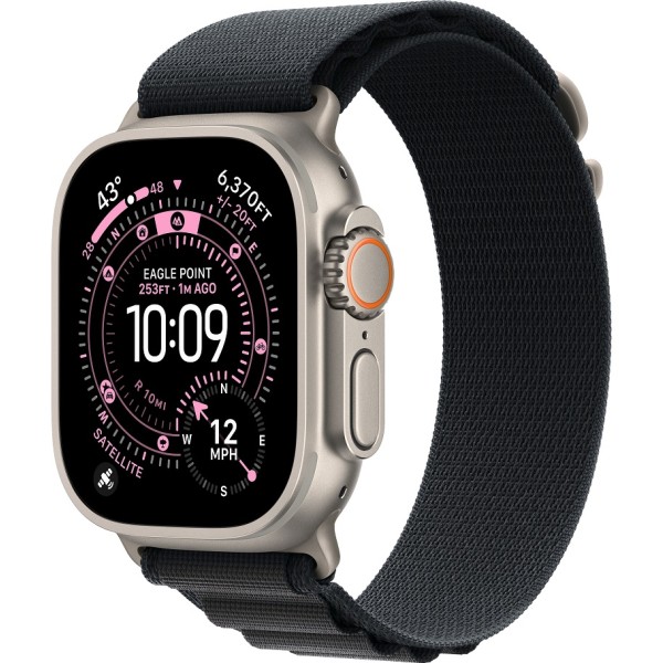 Apple Watch Ultra 3 (2025) 49mm Natural Titanium Case ремешок Black Alpine loop