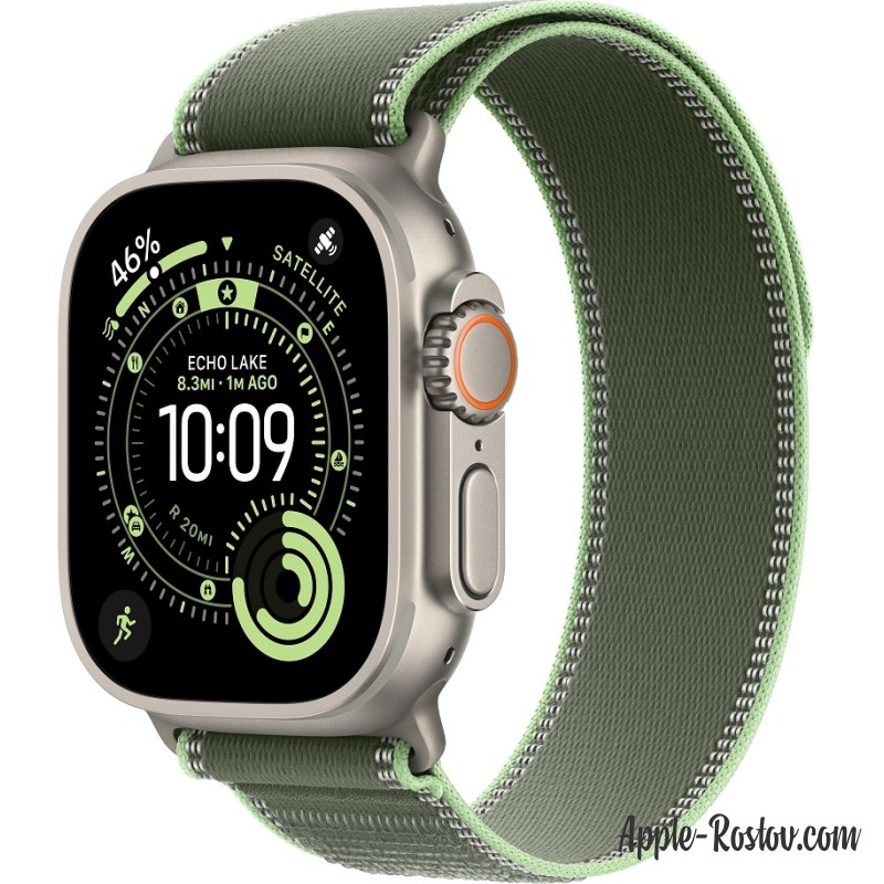 Apple Watch Ultra 3 (2025) 49mm Natural Titanium Case ремешок Green Neon Trail