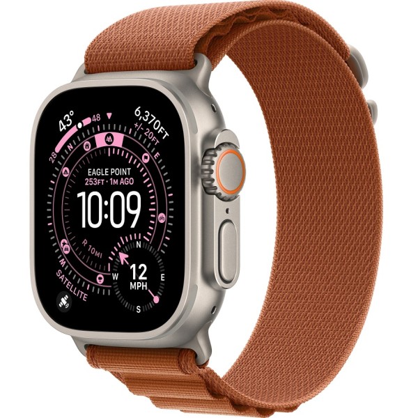 Apple Watch Ultra 3 (2025) 49mm Natural Titanium Case ремешок Terra Cotta Alpine loop