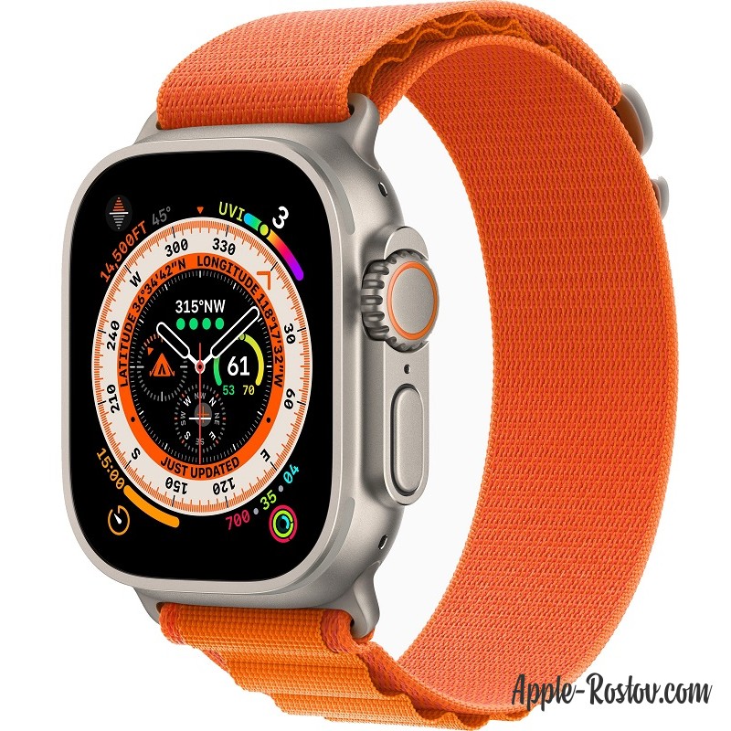 Apple Watch Ultra 49mm Titanium Case ремешок Orange Alpine