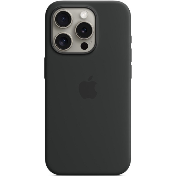 Silicone case iPhone 15 Pro Max MagSafe Black