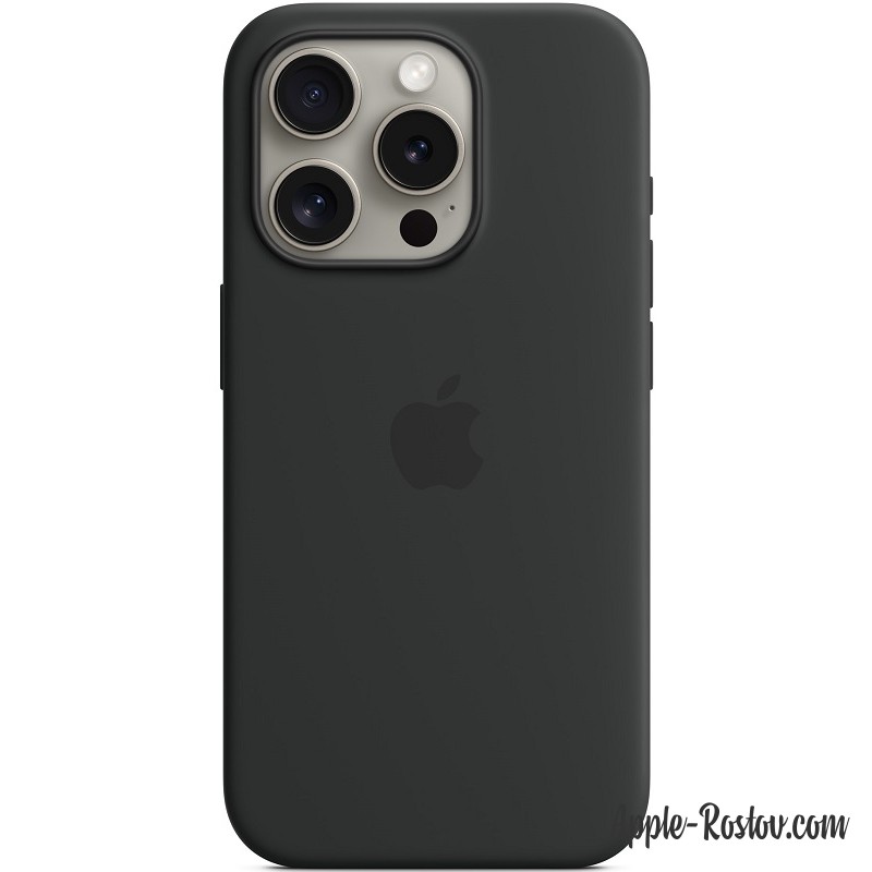 Silicone case iPhone 15 Pro Max MagSafe Black