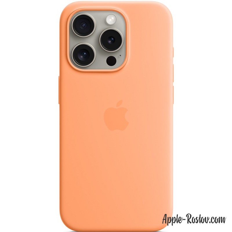 Silicone case iPhone 15 Pro Max MagSafe Orange